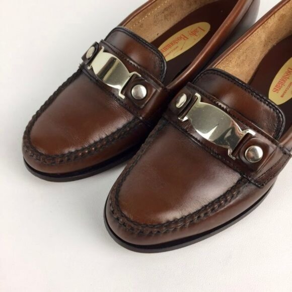 Vintage Lady Bostonian Womens Brown Leather Loafers Silver Buckle Detail size 6 - Picture 7 of 16